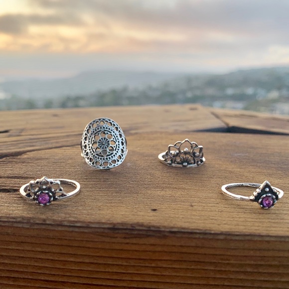 Mandala ✯ Midi Rings Set - Picture 4 of 7
